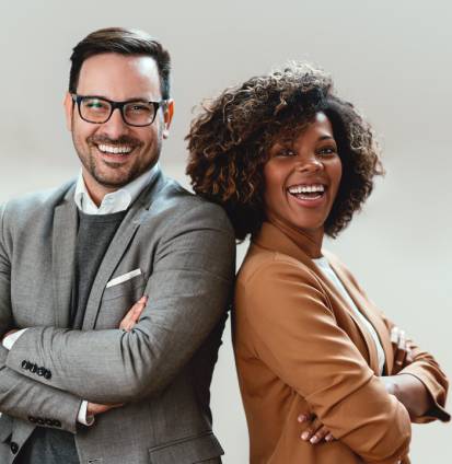 Portrait,Of,Multi,Ethnic,Business,Couple Portrait,Of,Multi,Ethnic,Business,Couple